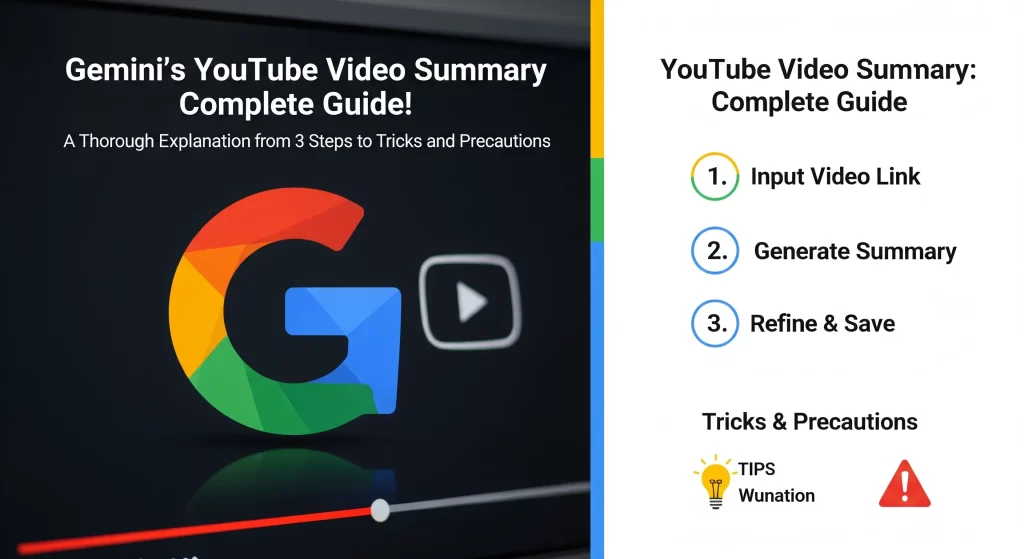 GeminiのYouTube動画要約を完全ガイド！3ステップから裏ワザ、注意点まで徹底解説